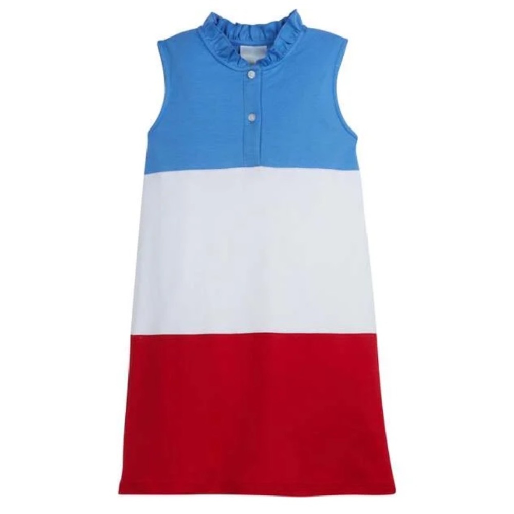 Little English Color Block Hastings Polo Dress - Regatta (Size 7)